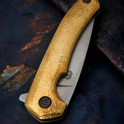 Custom Knives John Gray Hammered Brass Interceptor