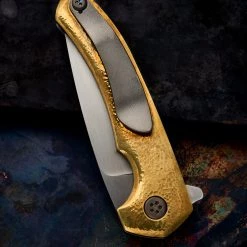 Custom Knives John Gray Hammered Brass Interceptor