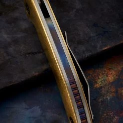 Custom Knives John Gray Hammered Brass Interceptor