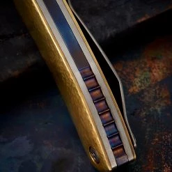 Custom Knives John Gray Hammered Brass Interceptor