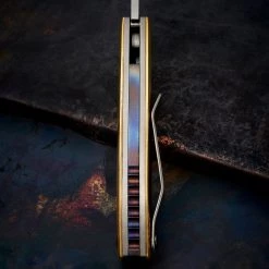 Custom Knives John Gray Hammered Brass Interceptor