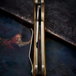 Custom Knives John Gray Hammered Brass Interceptor