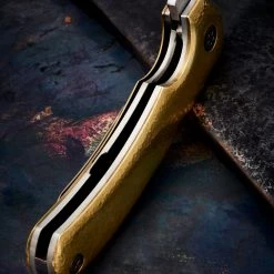 Custom Knives John Gray Hammered Brass Interceptor