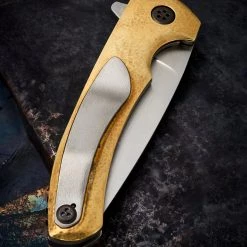 Custom Knives John Gray Hammered Brass Interceptor