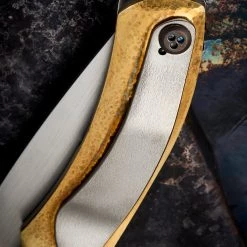 Custom Knives John Gray Hammered Brass Interceptor