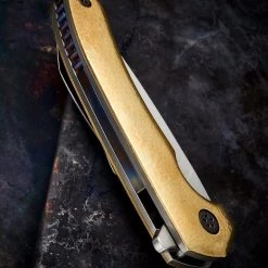 Custom Knives John Gray Hammered Brass Interceptor