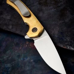 Custom Knives John Gray Hammered Brass Interceptor