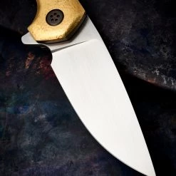 Custom Knives John Gray Hammered Brass Interceptor