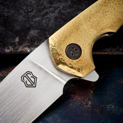 Custom Knives John Gray Hammered Brass Interceptor