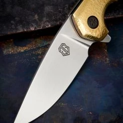 Custom Knives John Gray Hammered Brass Interceptor