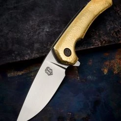 Custom Knives John Gray Hammered Brass Interceptor