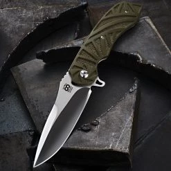 Olamic Cutlery Custom Knives Olamic One Off Wayfarer Carved G10 - Free Shipping