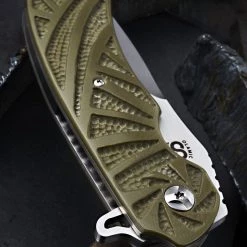 Olamic Cutlery Custom Knives Olamic One Off Wayfarer Carved G10 - Free Shipping