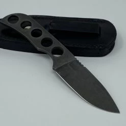 Mcnees Custom Knives Custom Knives McNees Perfect EDC Fixed W/ Leather Sheath DCC Clip