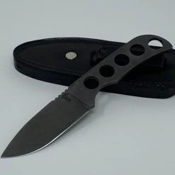 Mcnees Custom Knives Custom Knives McNees Perfect EDC Fixed W/ Leather Sheath DCC Clip